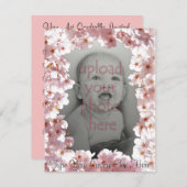 Roze bloesem Uitnodigingen Aangepaste RSVP-kaarten (Voorkant / Achterkant)