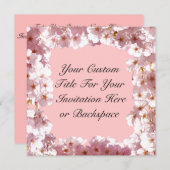 Roze bloesem Uitnodigingen Aangepaste RSVP-kaarten (Voorkant / Achterkant)