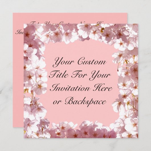 Roze bloesem Uitnodigingen Aangepaste RSVP-kaarten (Voorkant / Achterkant)