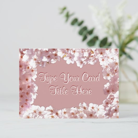 Roze bloesem Uitnodigingen Aangepaste RSVP-kaarten (Staand voorkant)