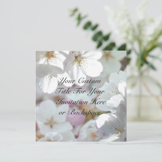 Roze Bloesem Uitnodigingen Persoonlijke RSVP Kaart (Staand voorkant)