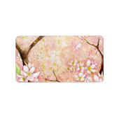 Roze bloesem Uitzicht Etiket (Voorkant)