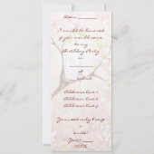 Roze bloesem Uitzicht, Kaart (Achterkant)