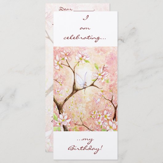 Roze bloesem Uitzicht, Kaart (Voorkant / Achterkant)