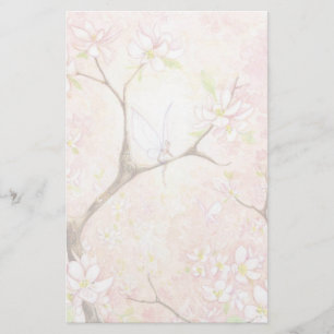 Roze Bloesem Uitzicht Stationery Briefpapier