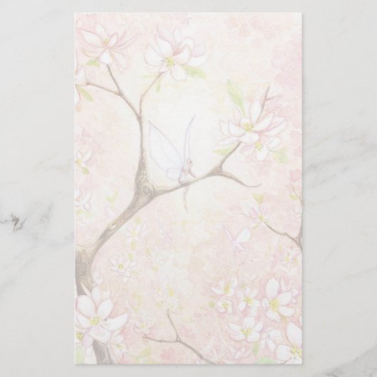 Roze Bloesem Uitzicht Stationery Briefpapier (Voorkant)