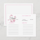 Roze Bloesem Vrijgezellenfeest Recept Notitiekaartje (Voorkant / Achterkant)