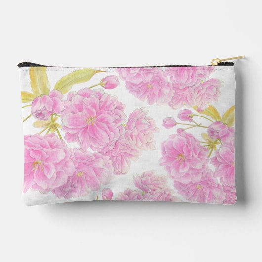 Roze bloesem waterverf gepersonaliseerde naam etui (Achterkant)