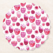 Roze bloesem Waterverf ventilator Kartonnen Onderzetters (Voorkant)