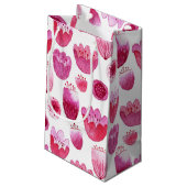 Roze bloesem Waterverf ventilator Klein Cadeauzakje (Achterkant Gekanteld)