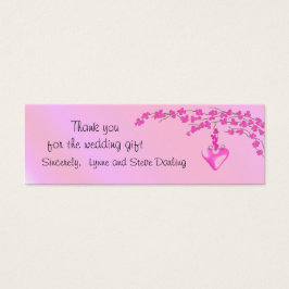 Roze bloesem Weddenschap Bedankt Mini Visitekaartjes