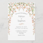 Roze bloesem Wildbloemen Elegant Wedding Kaart (Voorkant)