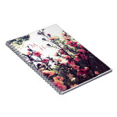 Roze Bloesem Wilde Bloemen Weide Monogram Notitieboek (Rechterzijde)