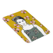 Roze bloesemdame - Geel Magneet (Rechterzijde)