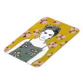 Roze bloesemdame - Geel Magneet (Linkerzijde)