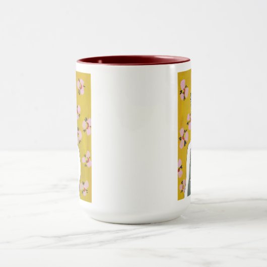 Roze bloesemdame - Geel Mok (Midden)