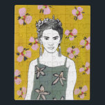 Roze bloesemdame - Geel Puzzel<br><div class="desc">Roze Blossom Lady I van Melissa Wang. | 140354D</div>