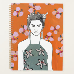Roze bloesemdame - Oranje Planner