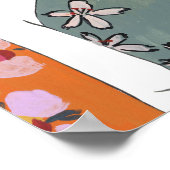 Roze bloesemdame - Oranje Poster (Hoek)