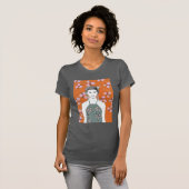 Roze bloesemdame - Oranje T-shirt (Voorkant volledig)