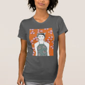 Roze bloesemdame - Oranje T-shirt (Voorkant)