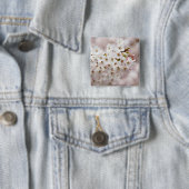 Roze Bloesemknoppen Vierkante Button 5,1 Cm (In situ)