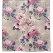 Roze Bloesems Badgordijn Douchegordijn (Voorkant)