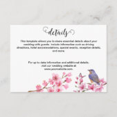 Roze Bloesems Bloem Waterverf vrouwelijke bruiloft Informatiekaartje (Voorkant)