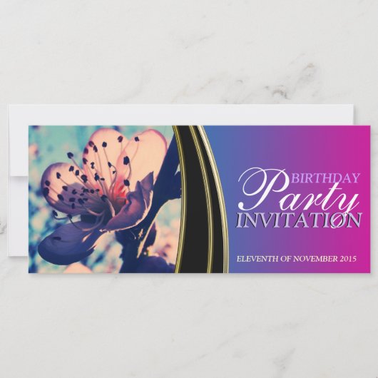 Roze bloesems Bloembloem Birthday Party Invitation Kaart (Voorkant)