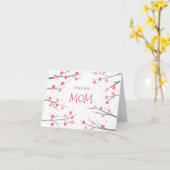 Roze Bloesems  Bloemen Custom Moederdag Kaart (Gele Bloem)