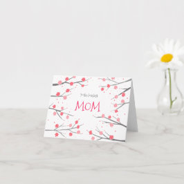 Roze Bloesems  Bloemen Custom Moederdag Kaart