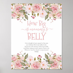 Roze Bloesems Bloemstuk Hoe Groot is Mamma's Buik Poster