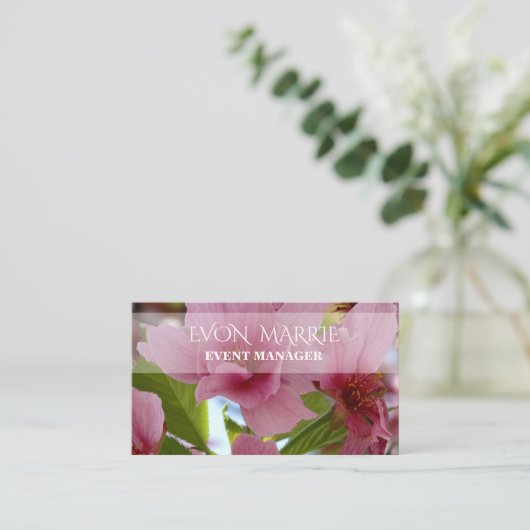 Roze Bloesems bloesem Zakelijke Kaart Visitekaartje (Staand voorkant)