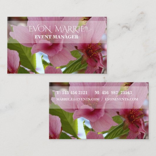 Roze Bloesems bloesem Zakelijke Kaart Visitekaartje (Voorkant / Achterkant)