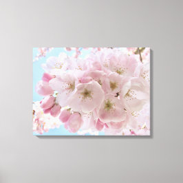 Roze bloesems Blue Sky. Canvas Afdruk