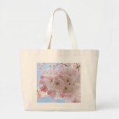 Roze bloesems Blue Sky. Grote Tote Bag (Voorkant)