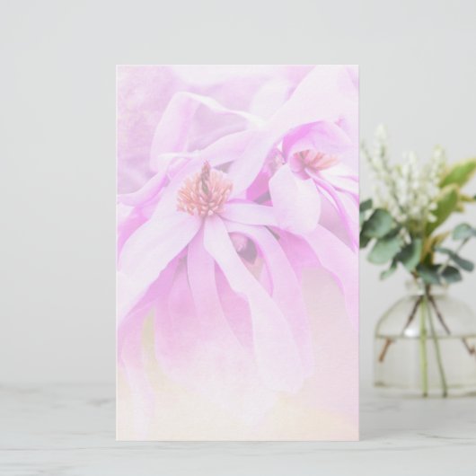  roze bloesems briefpapier (Staand voorkant)