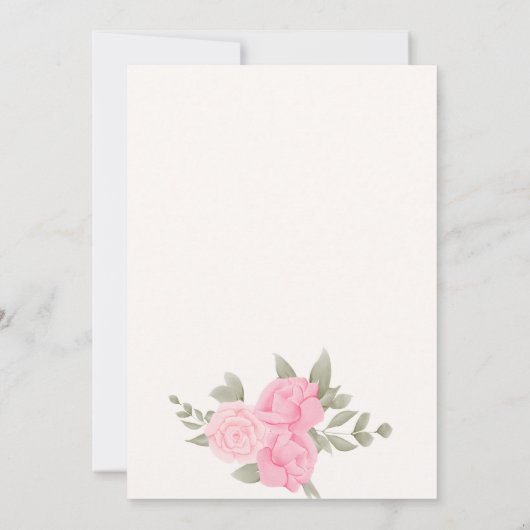 Roze bloesems bruiloft save the date (Achterkant)