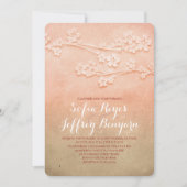 Roze bloesems bruiloft uitnodigingen (Voorkant)