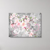 Roze bloesems canvas afdruk (Voorkant)