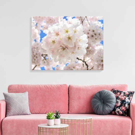 Roze bloesems. canvas afdruk (Insitu (Woonkamer))
