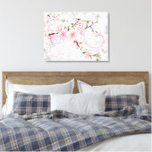 Roze bloesems canvas afdruk (Insitu (Slaapkamer))