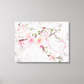 Roze bloesems canvas afdruk (Voorkant)
