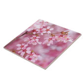 Roze bloesems Ceramische Tegel Tegeltje (Zijkant)