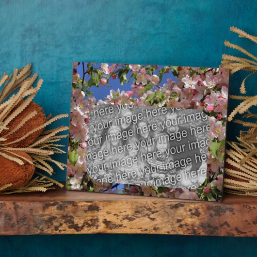 Roze bloesems Creëer Uw eigen foto Fotoplaat (Zijkant)