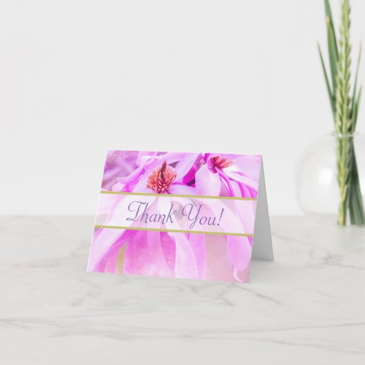 roze bloesems dank u bedankkaart (Voorkant)