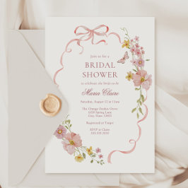 Roze Bloesems en Bogen Vrijgezellenfeest Kaart