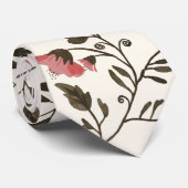 Roze bloesems en tekenflesjes stropdas (Opgerold)