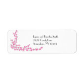 Roze bloesems etiket (Voorkant)