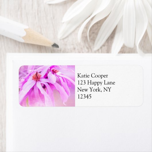  roze bloesems etiket (Insitu)